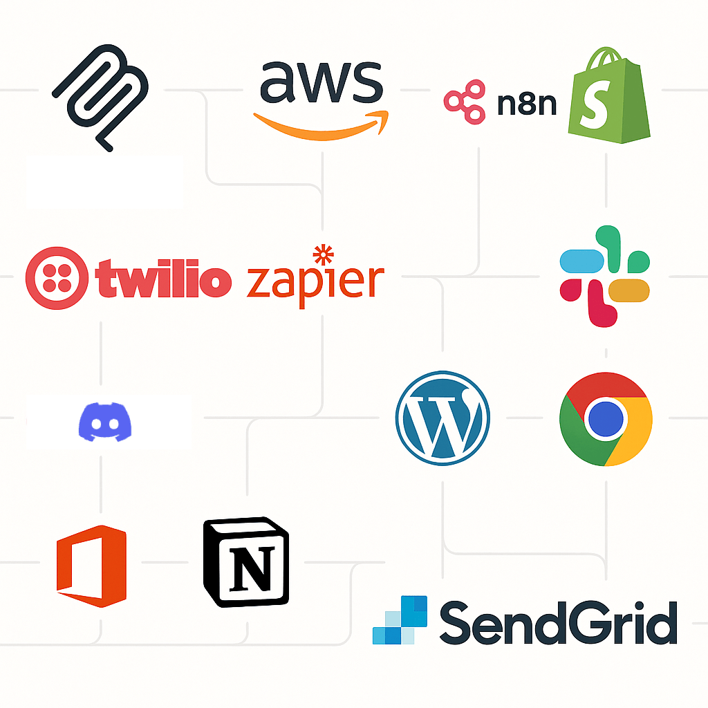 Parallel AI integration ecosystem connecting Salesforce, HubSpot, Gmail, Slack and 1,000+ tools